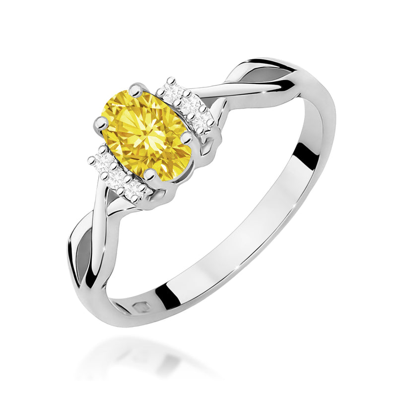 Inel Aur 14K cu Diamante Galbene de Laborator 0.55 ct, imaginea 9 din 12