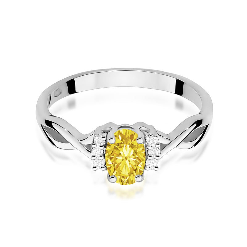 Inel Aur 14K cu Diamante Galbene de Laborator 0.55 ct, imaginea 10 din 12