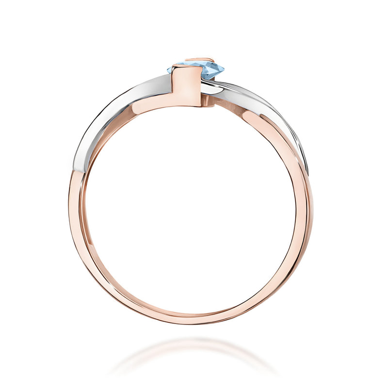 Inel Aur 14K cu Diamante Albastre de Laborator 0.55 ct, imaginea 7 din 12