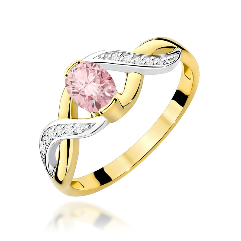 Inel Aur 14K cu Diamante Roz de Laborator 0.55 ct — Aur galben