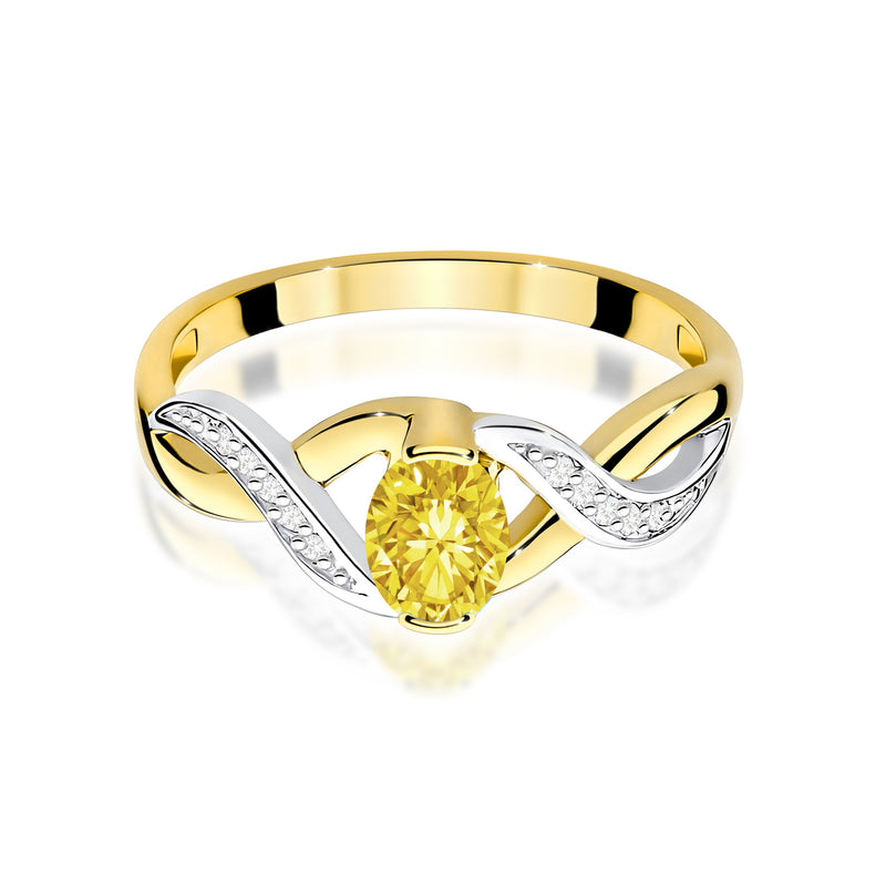 Inel Aur 14K cu Diamante Galbene de Laborator 0.55 ct, imaginea 2 din 12