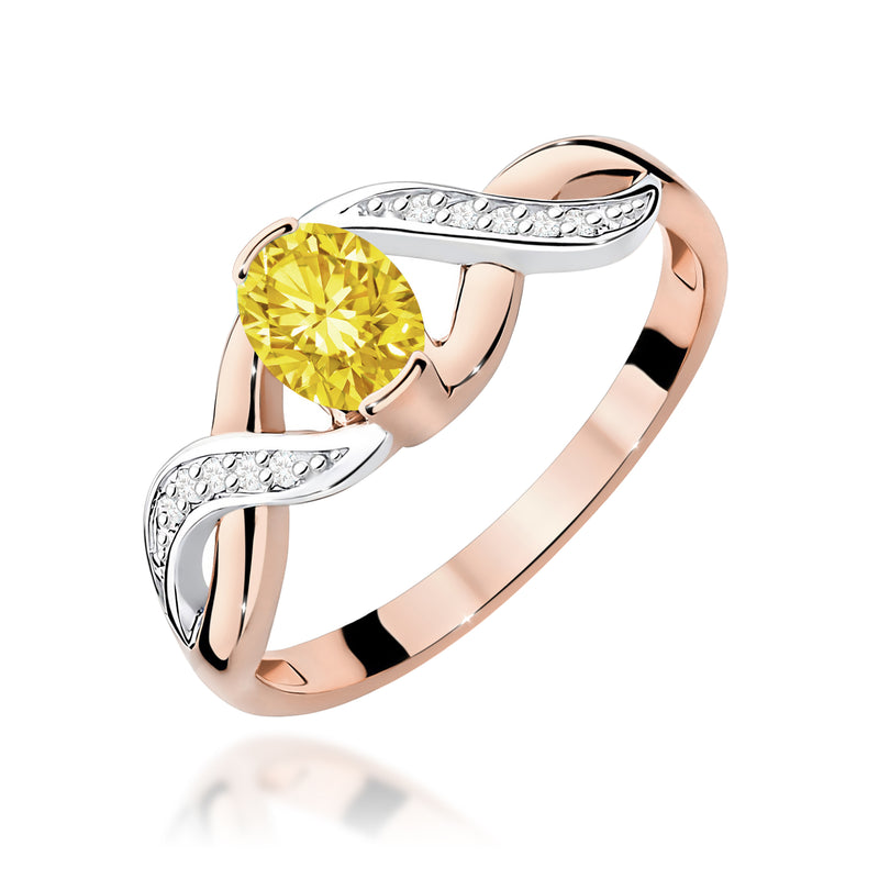 Inel Aur 14K cu Diamante Galbene de Laborator 0.55 ct, imaginea 5 din 12