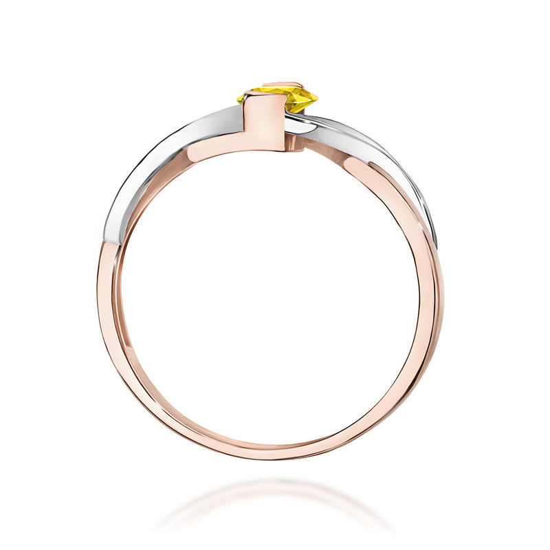 Inel Aur 14K cu Diamante Galbene de Laborator 0.55 ct, imaginea 7 din 12