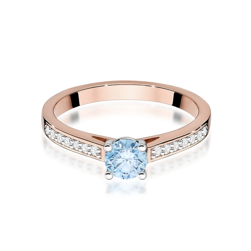 Inel Aur 14K cu Diamante Albastre de Laborator 0.62 ct, imaginea 6 din 12