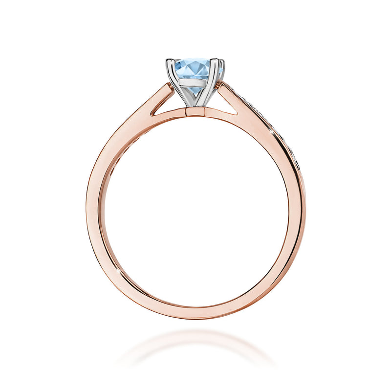 Inel Aur 14K cu Diamante Albastre de Laborator 0.62 ct, imaginea 7 din 12