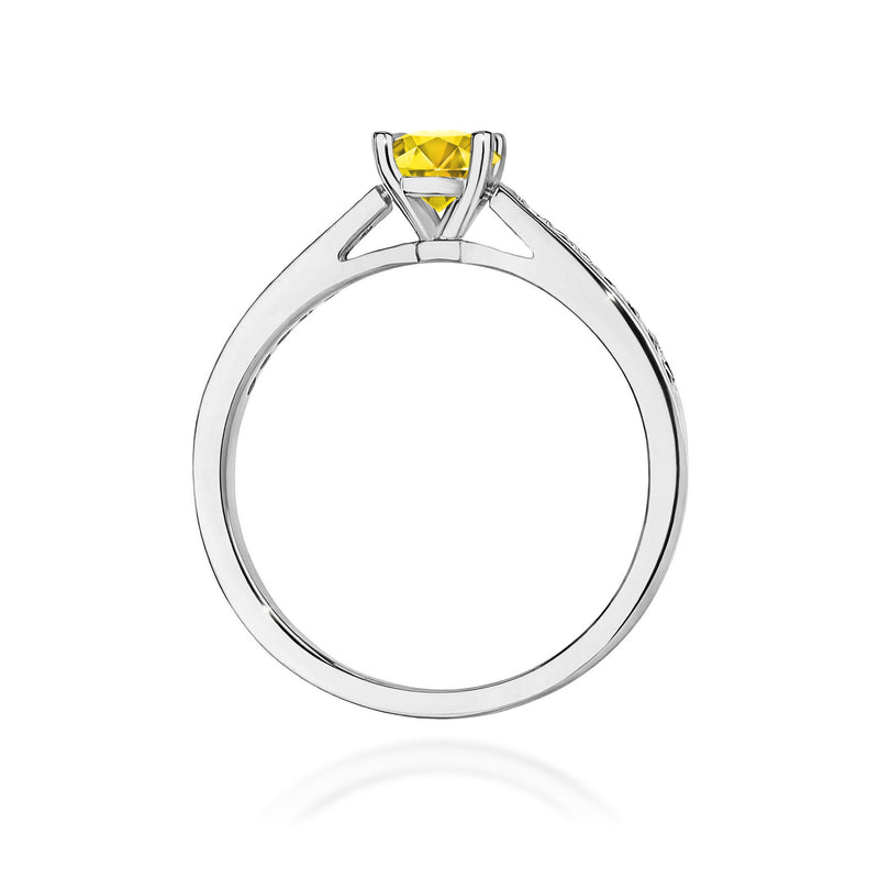 Inel Aur 14K cu Diamante Galbene de Laborator 0.62 ct, imaginea 11 din 12