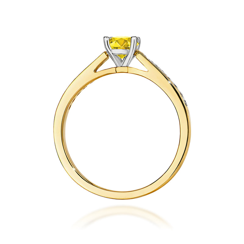 Inel Aur 14K cu Diamante Galbene de Laborator 0.62 ct, imaginea 3 din 12