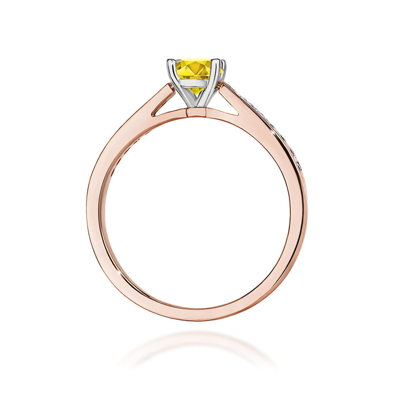Inel Aur 14K cu Diamante Galbene de Laborator 0.62 ct, imaginea 7 din 12
