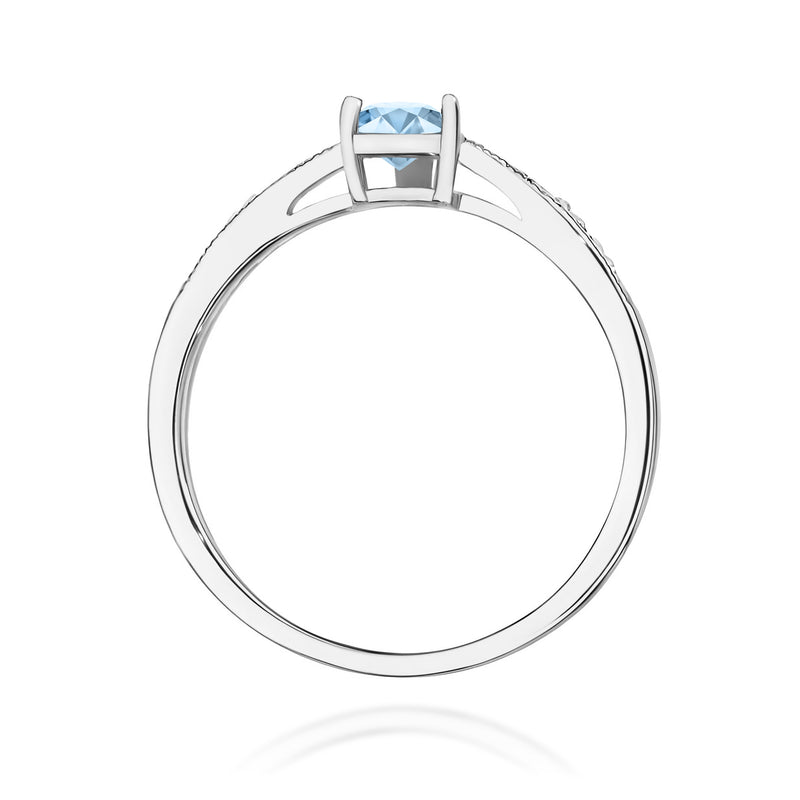 Inel Aur 14K cu Diamante Albastre de Laborator 0.53 ct, imaginea 11 din 12