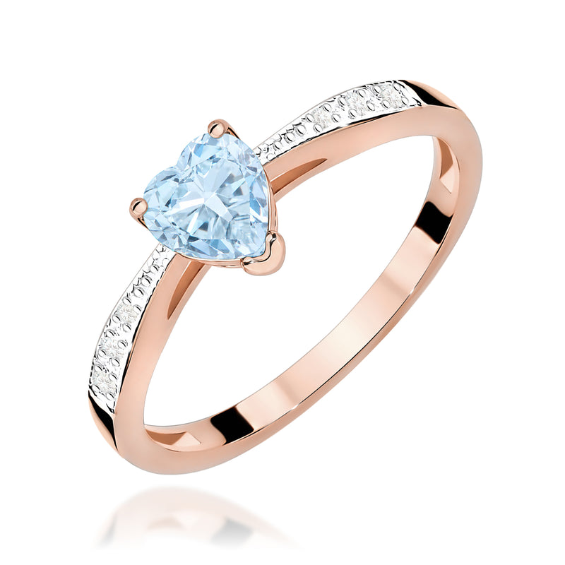 Inel Aur 14K cu Diamante Albastre de Laborator 0.53 ct, imaginea 5 din 12
