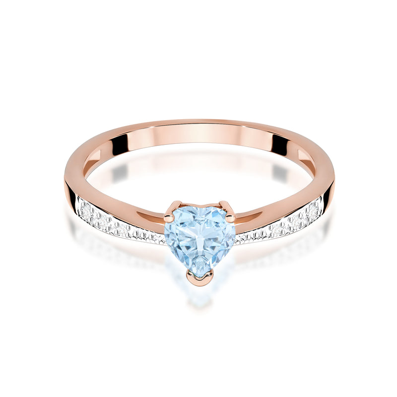 Inel Aur 14K cu Diamante Albastre de Laborator 0.53 ct, imaginea 6 din 12