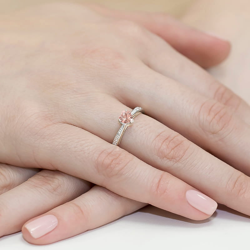 Inel Aur 14K cu Diamante Roz de Laborator 0.53 ct, imaginea 12 din 12