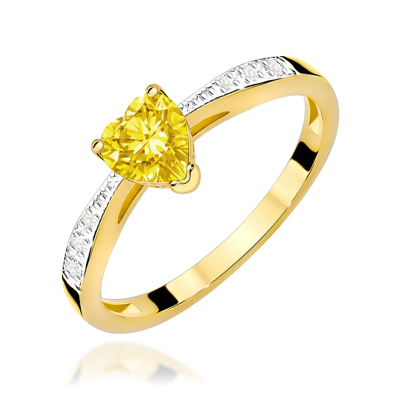 Inel Aur 14K cu Diamante Galbene de Laborator 0.53 ct — Aur galben