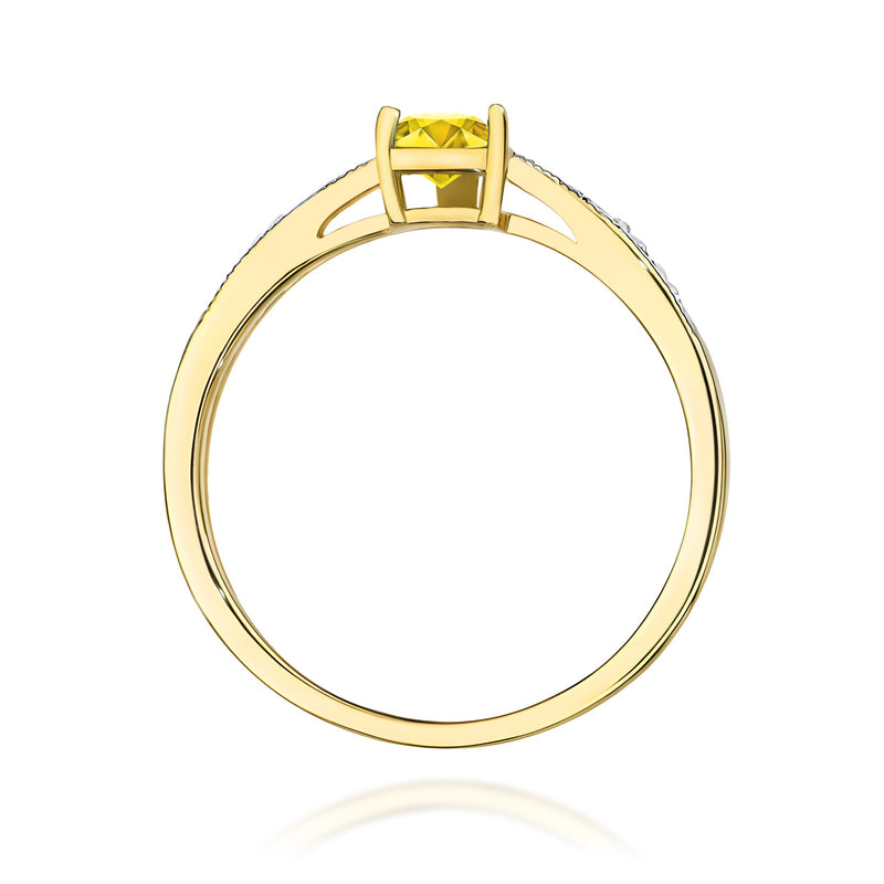 Inel Aur 14K cu Diamante Galbene de Laborator 0.53 ct, imaginea 3 din 12
