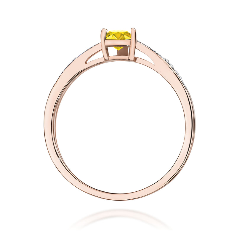 Inel Aur 14K cu Diamante Galbene de Laborator 0.53 ct, imaginea 7 din 12