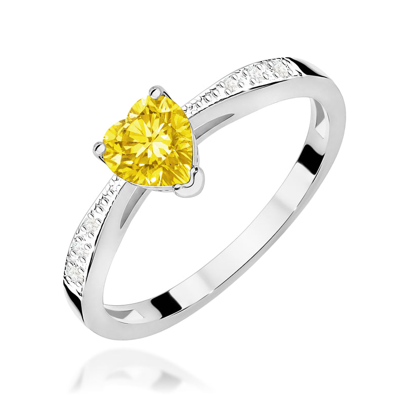 Inel Aur 14K cu Diamante Galbene de Laborator 0.53 ct, imaginea 9 din 12