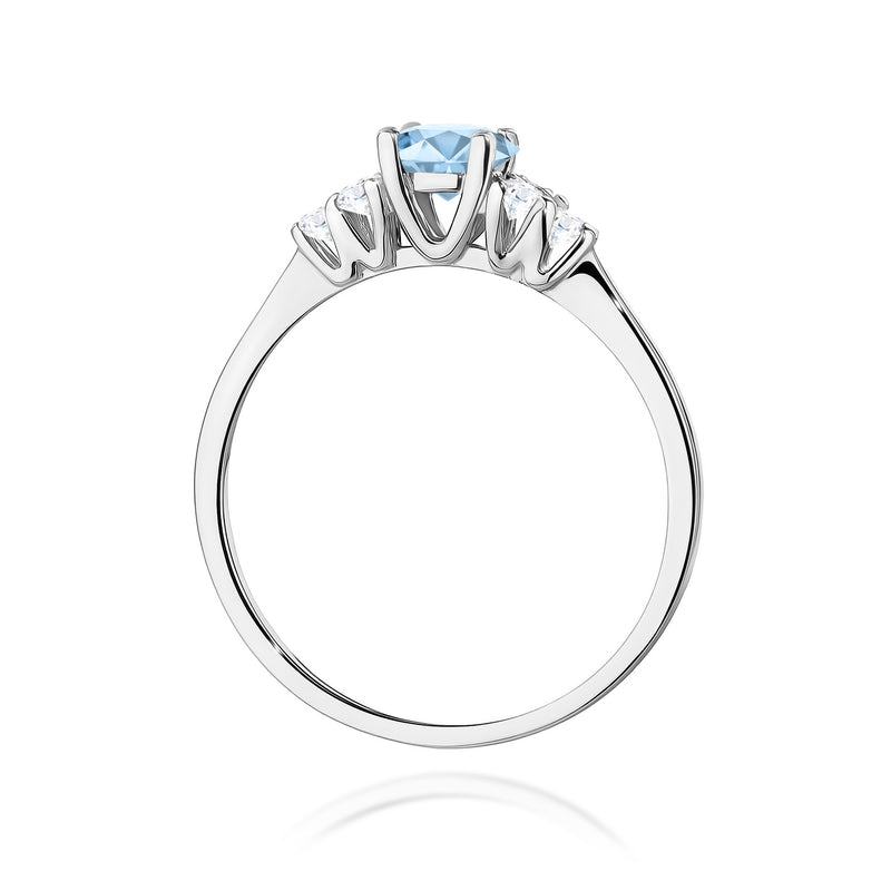 Inel Aur 14K cu Diamante Albastre de Laborator 0.68 ct, imaginea 11 din 12