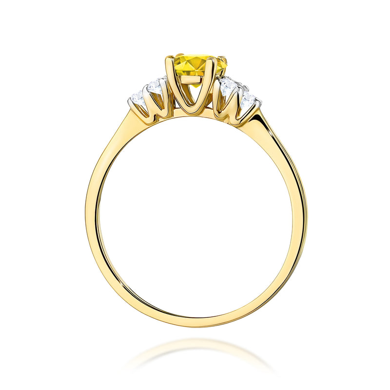 Inel Aur 14K cu Diamante Galbene de Laborator 0.68 ct, imaginea 3 din 12