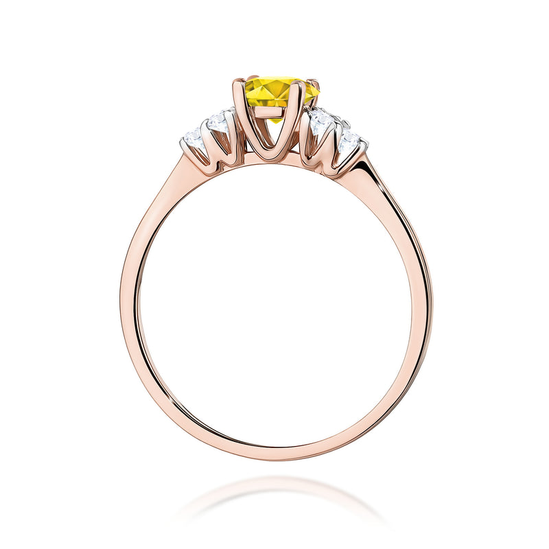 Inel Aur 14K cu Diamante Galbene de Laborator 0.68 ct, imaginea 7 din 12