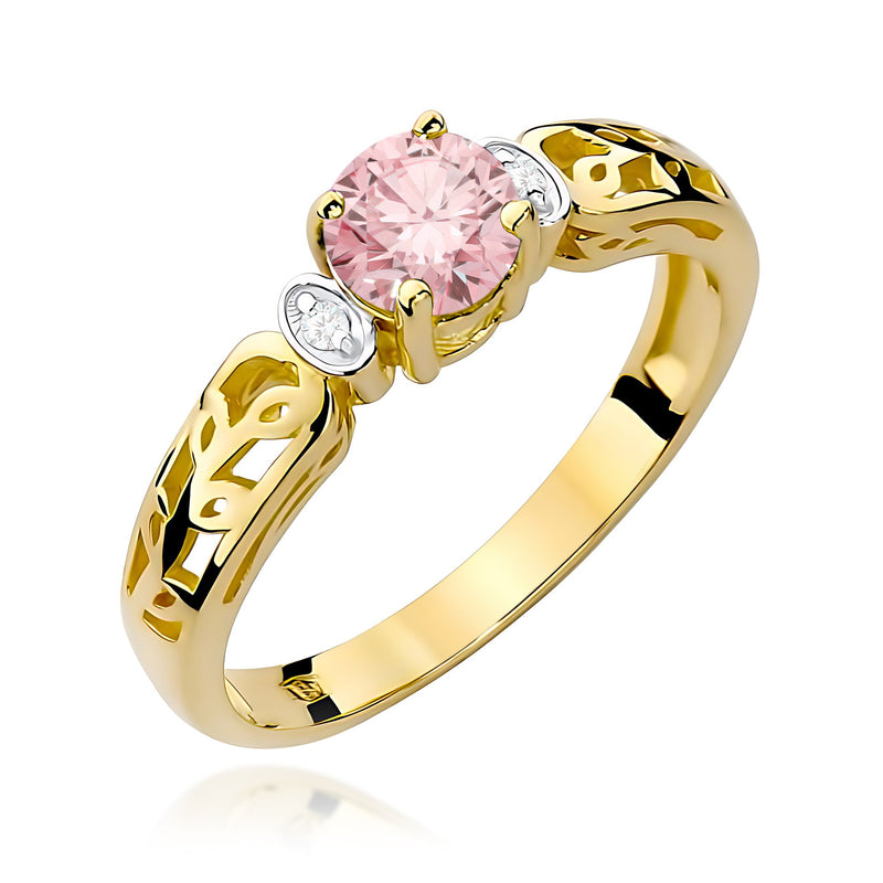 Inel Aur 9K cu Diamante Roz de Laborator 0.52 ct — Aur galben