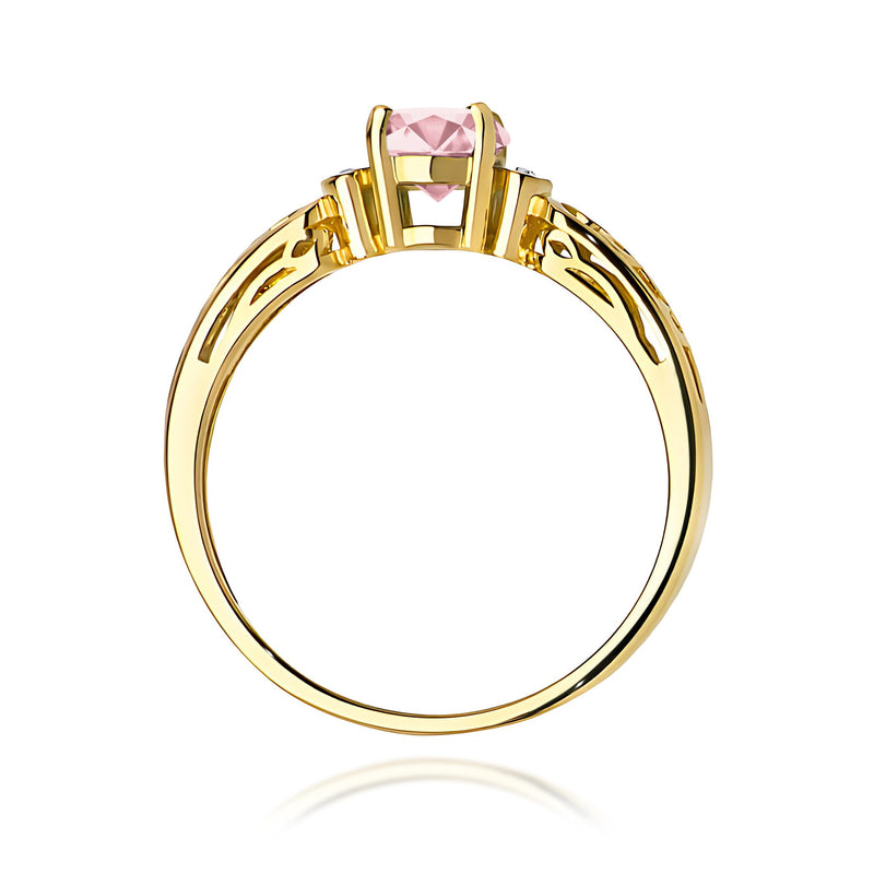 Inel Aur 9K cu Diamante Roz de Laborator 0.52 ct, imaginea 3 din 8