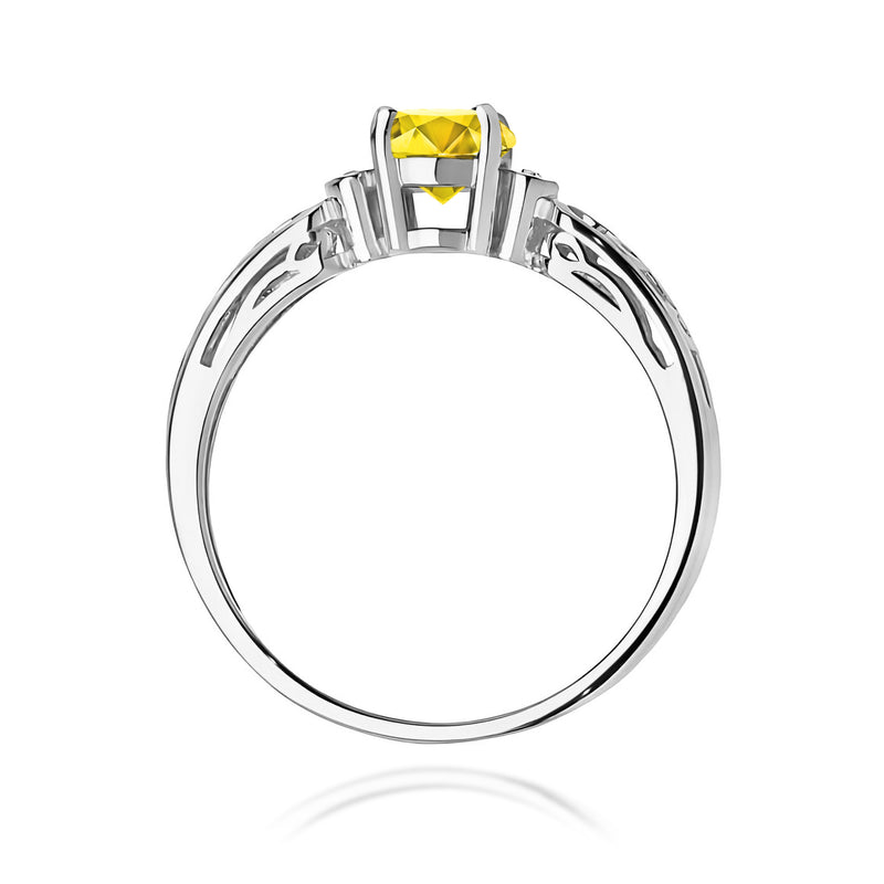 Inel Aur 9K cu Diamante Galbene de Laborator 0.52 ct, imaginea 7 din 8