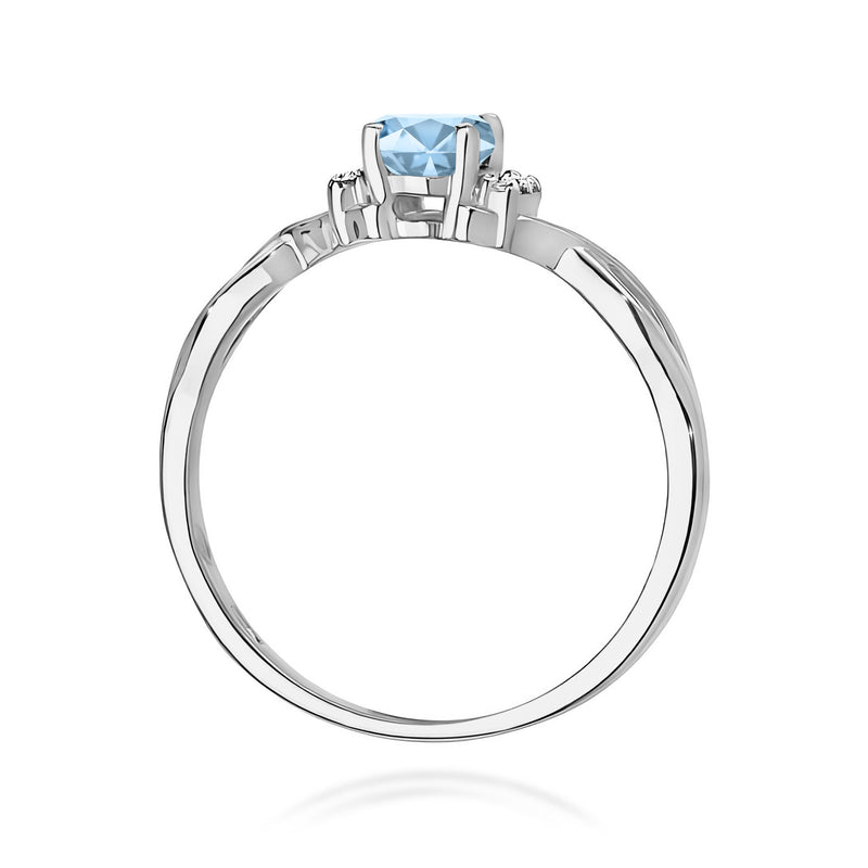 Inel Aur 9K cu Diamante Albastre de Laborator 0.55 ct, imaginea 7 din 8