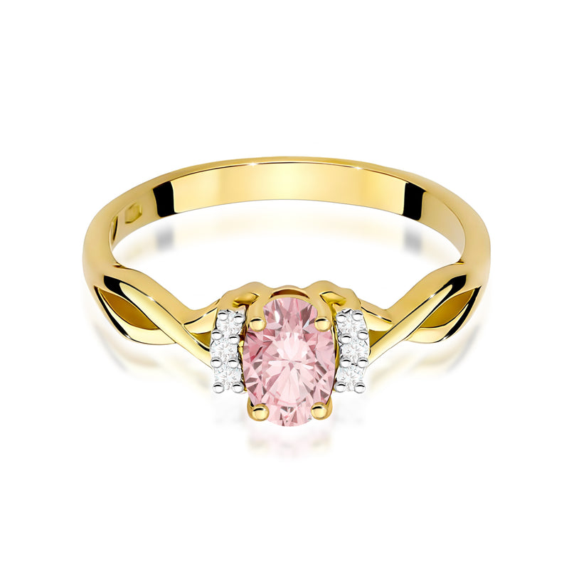 Inel Aur 9K cu Diamante Roz de Laborator 0.55 ct, imaginea 2 din 8