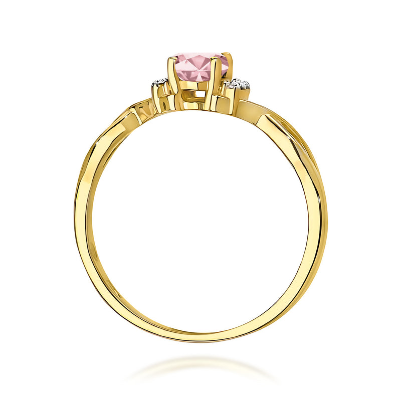 Inel Aur 9K cu Diamante Roz de Laborator 0.55 ct, imaginea 3 din 8