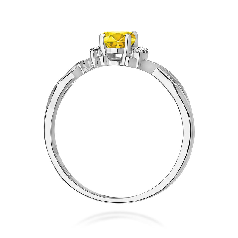 Inel Aur 9K cu Diamante Galbene de Laborator 0.55 ct, imaginea 7 din 8