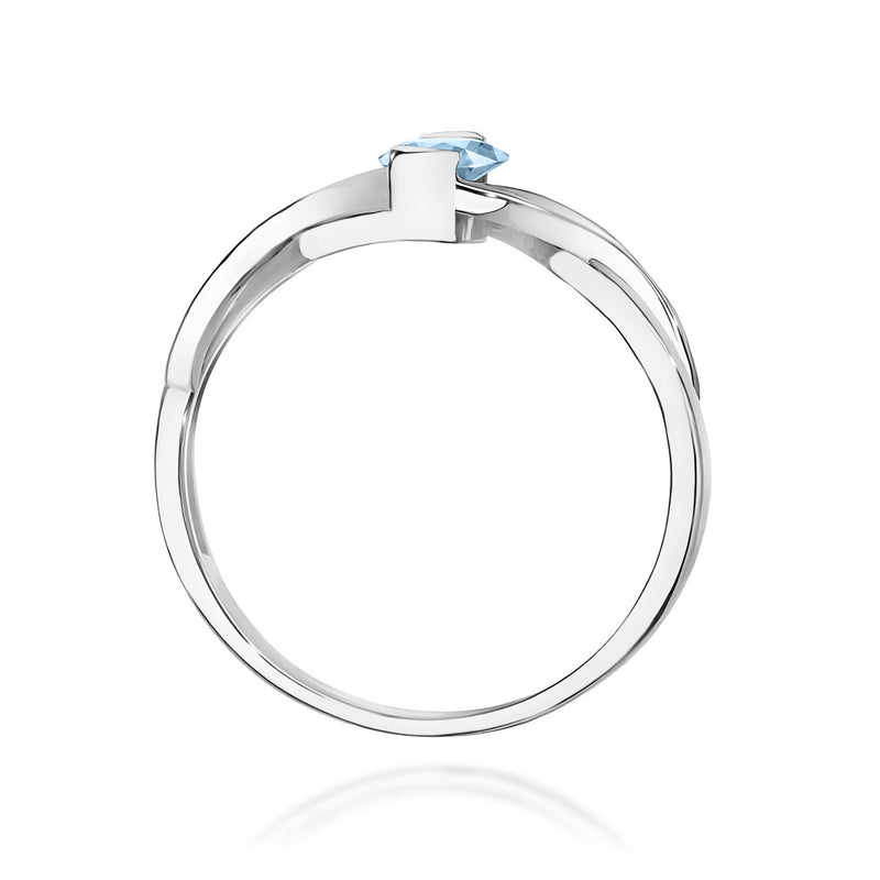Inel Aur 9K cu Diamante Albastre de Laborator 0.55 ct, imaginea 7 din 8