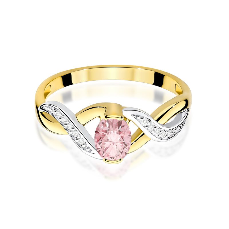 Inel Aur 9K cu Diamante Roz de Laborator 0.55 ct, imaginea 2 din 8