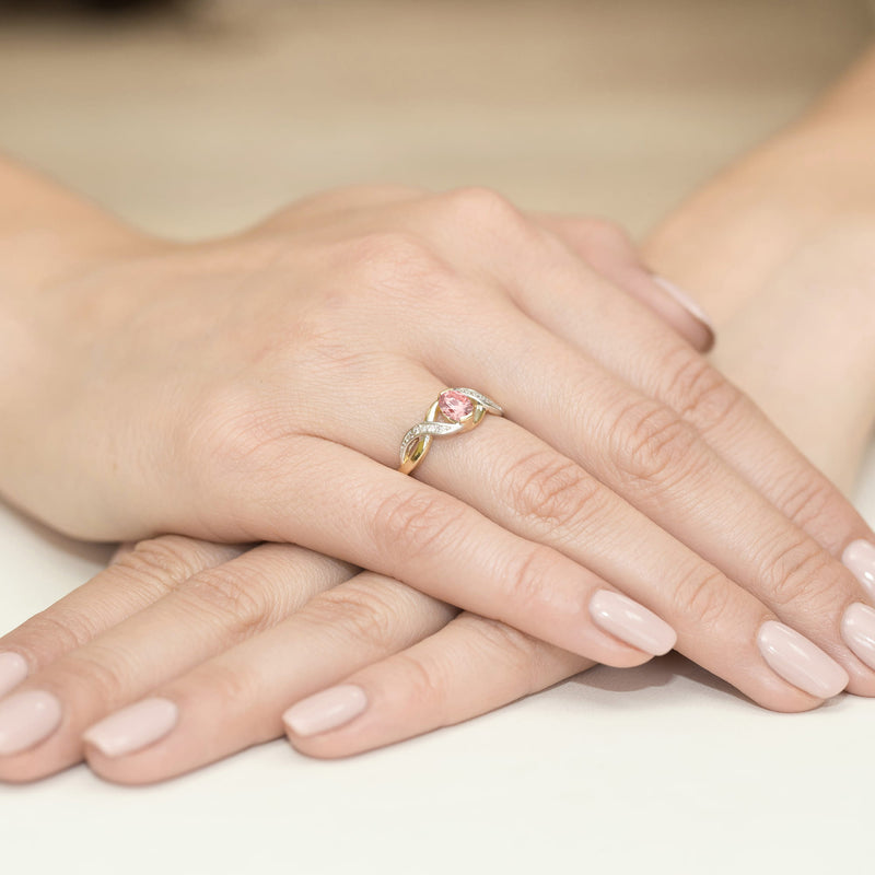 Inel Aur 9K cu Diamante Roz de Laborator 0.55 ct, imaginea 4 din 8