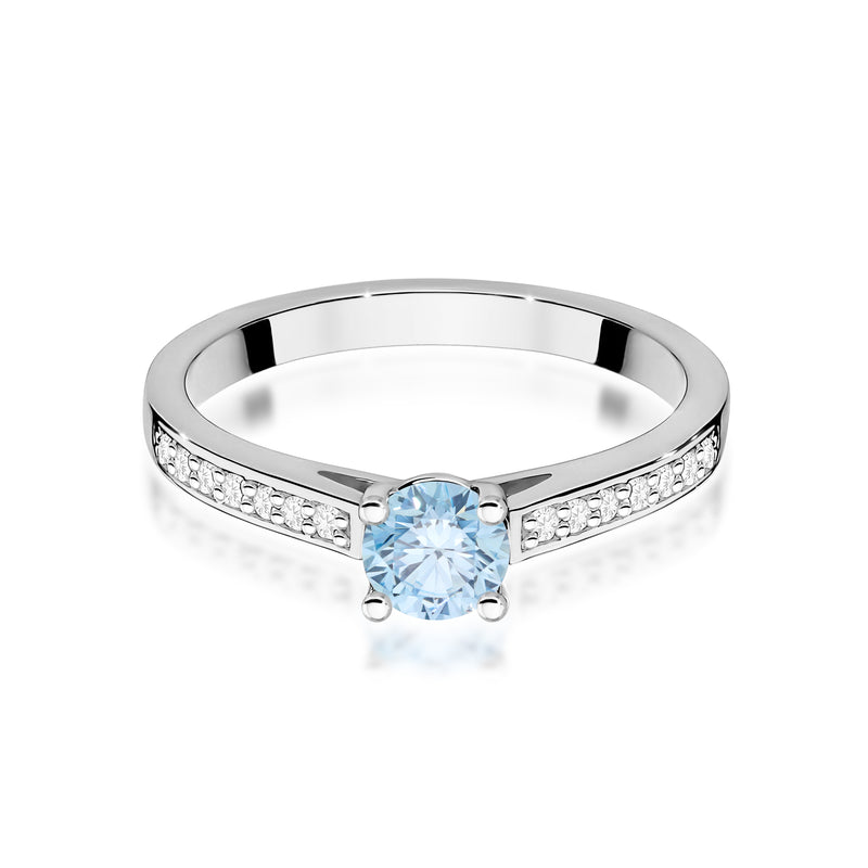 Inel Aur 9K cu Diamante Albastre de Laborator 0.62 ct, imaginea 6 din 8