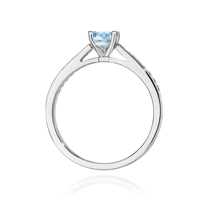Inel Aur 9K cu Diamante Albastre de Laborator 0.62 ct, imaginea 7 din 8
