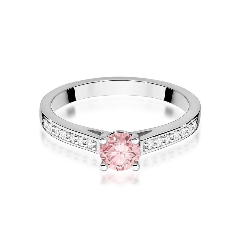 Inel Aur 9K cu Diamante Roz de Laborator 0.62 ct, imaginea 6 din 8