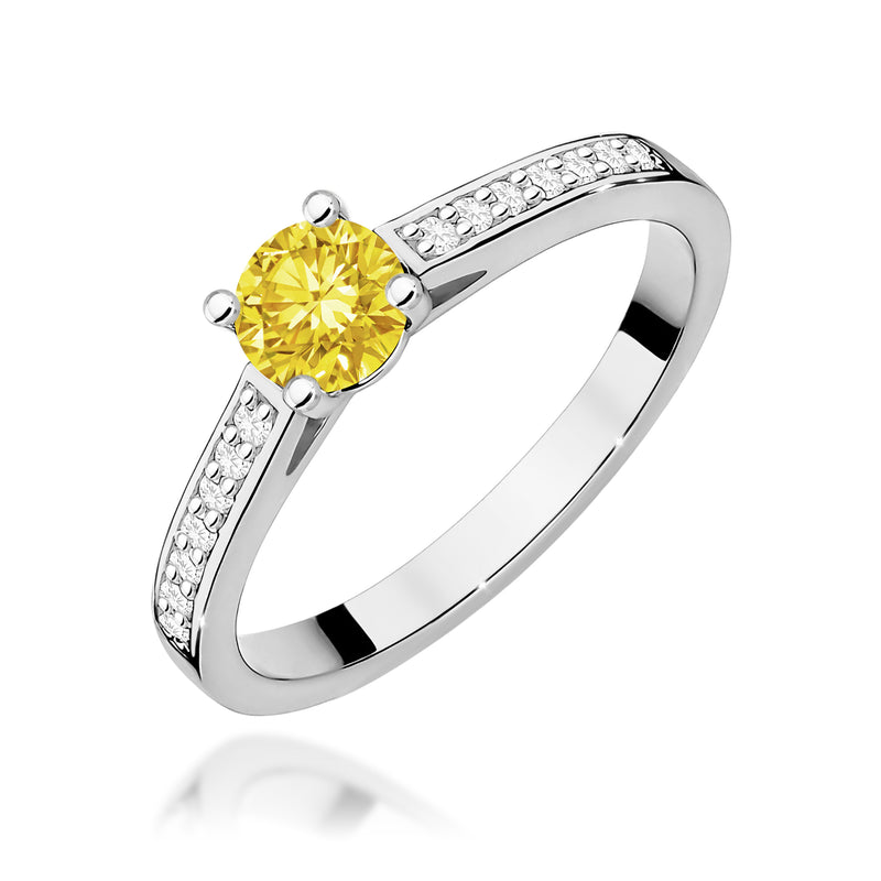 Inel Aur 9K cu Diamante Galbene de Laborator 0.62 ct, imaginea 5 din 8