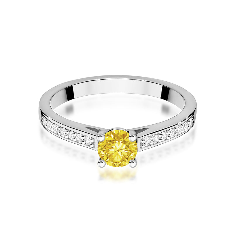 Inel Aur 9K cu Diamante Galbene de Laborator 0.62 ct, imaginea 6 din 8