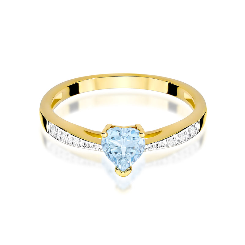 Inel Aur 9K cu Diamante Albastre de Laborator 0.53 ct, imaginea 2 din 8