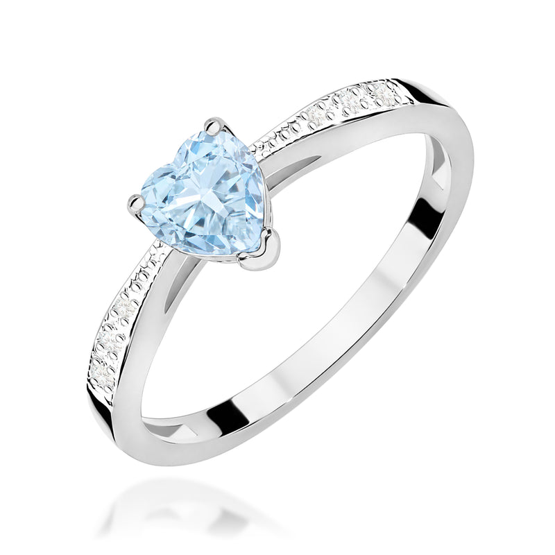 Inel Aur 9K cu Diamante Albastre de Laborator 0.53 ct, imaginea 5 din 8