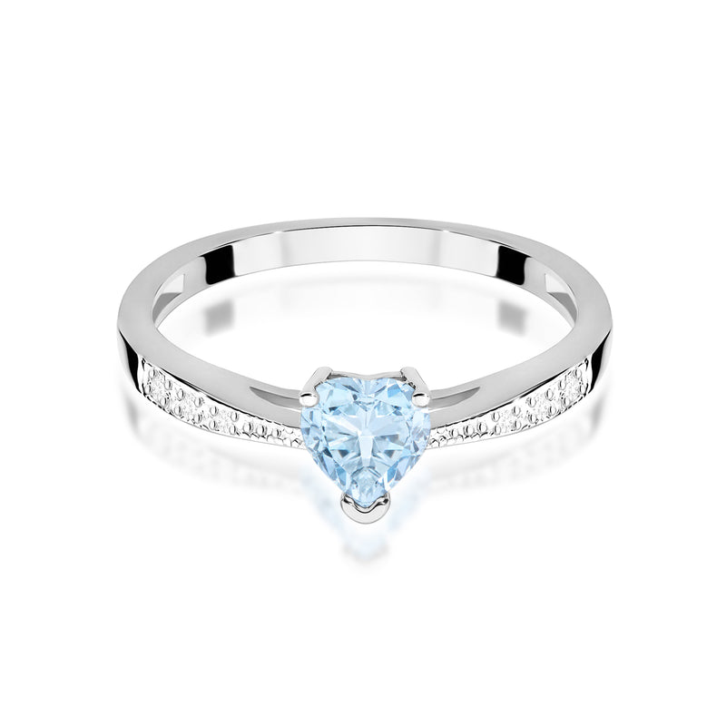 Inel Aur 9K cu Diamante Albastre de Laborator 0.53 ct, imaginea 6 din 8