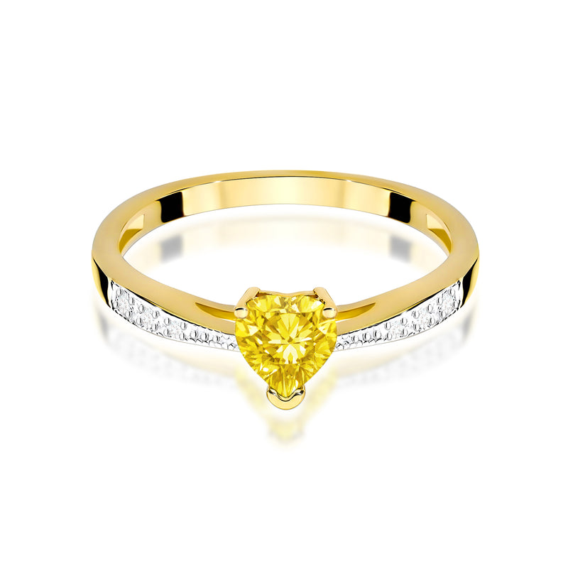 Inel Aur 9K cu Diamante Galbene de Laborator 0.53 ct, imaginea 2 din 8