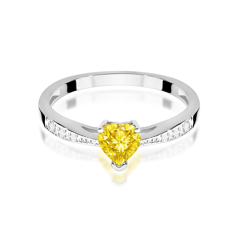 Inel Aur 9K cu Diamante Galbene de Laborator 0.53 ct, imaginea 6 din 8