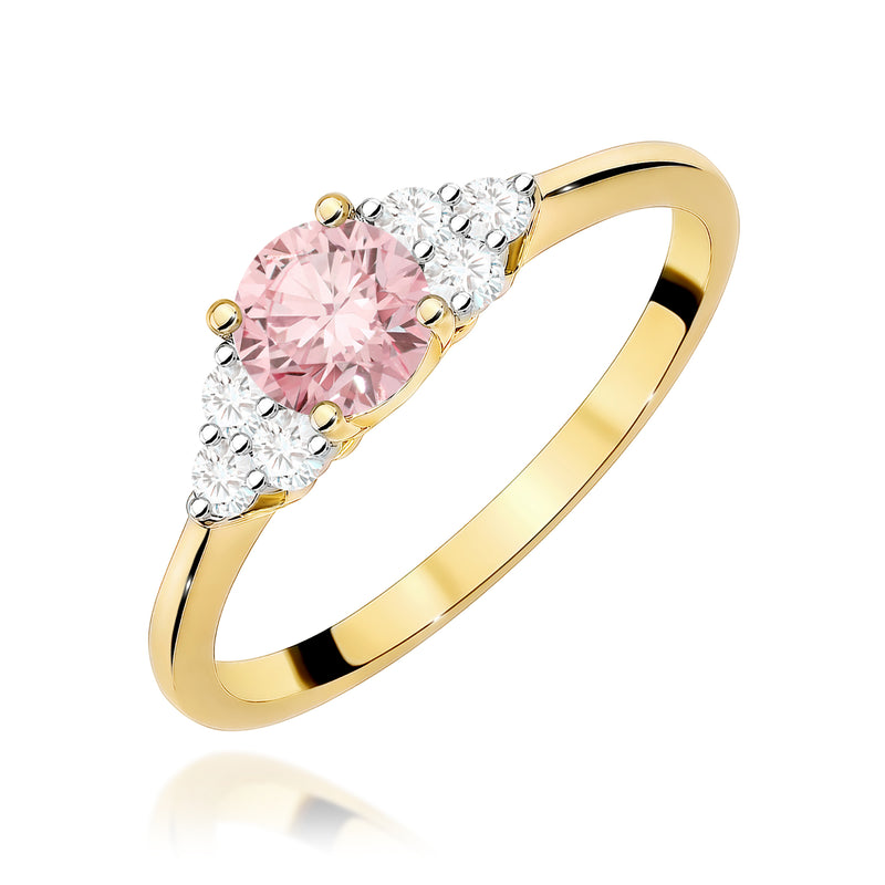 Inel Aur 9K cu Diamante Roz de Laborator 0.68 ct — Aur galben