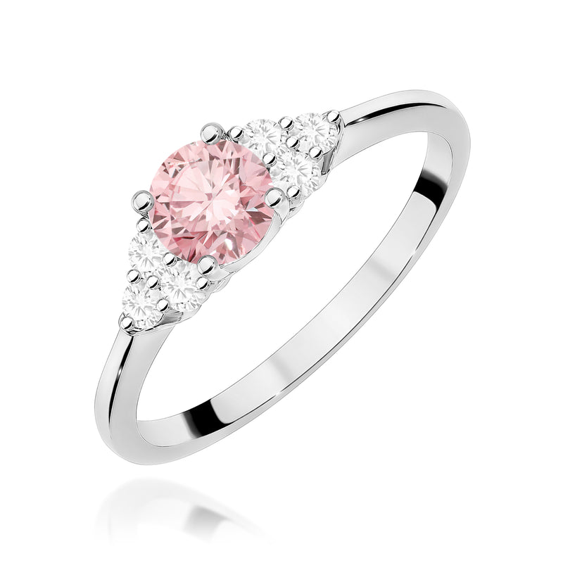 Inel Aur 9K cu Diamante Roz de Laborator 0.68 ct, imaginea 5 din 8