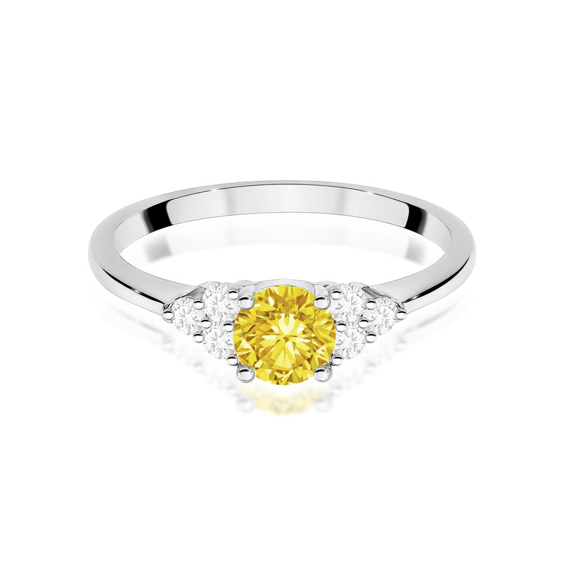 Inel Aur 9K cu Diamante Galbene de Laborator 0.68 ct, imaginea 6 din 8