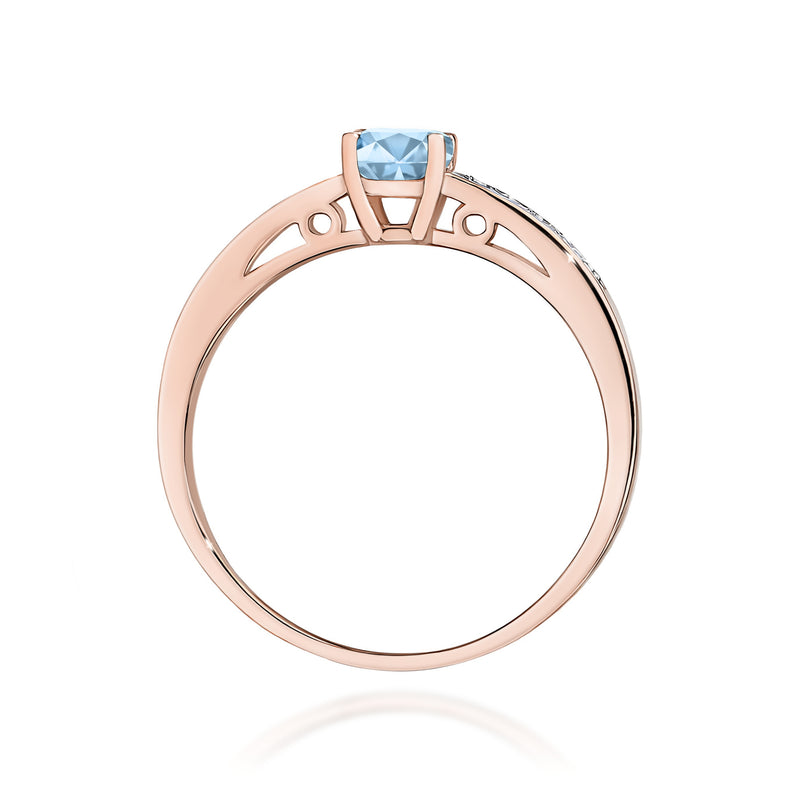 Inel Aur 14K cu Diamante Albastre de Laborator 0.55 ct, imaginea 7 din 12