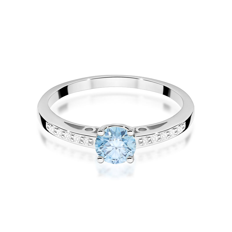 Inel Aur 14K cu Diamante Albastre de Laborator 0.55 ct, imaginea 10 din 12