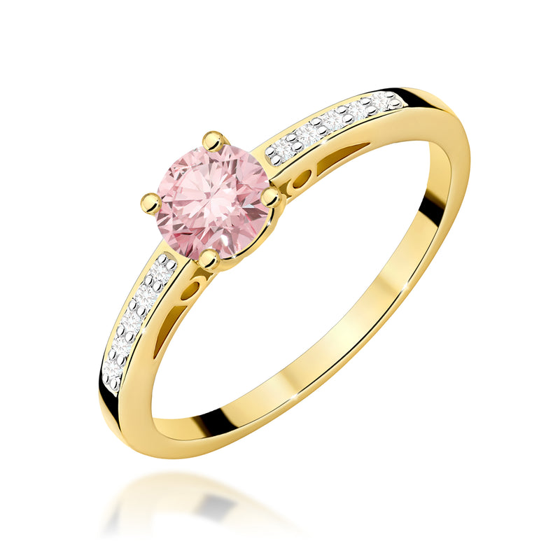 Inel Aur 14K cu Diamante Roz de Laborator 0.55 ct — Aur galben