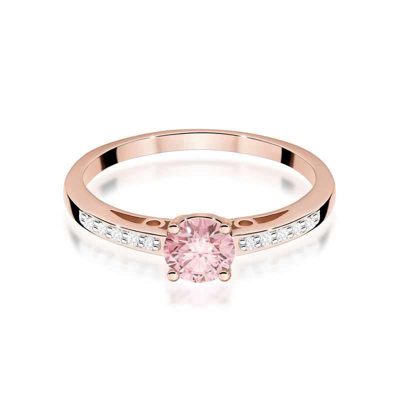 Inel Aur 14K cu Diamante Roz de Laborator 0.55 ct, imaginea 6 din 12